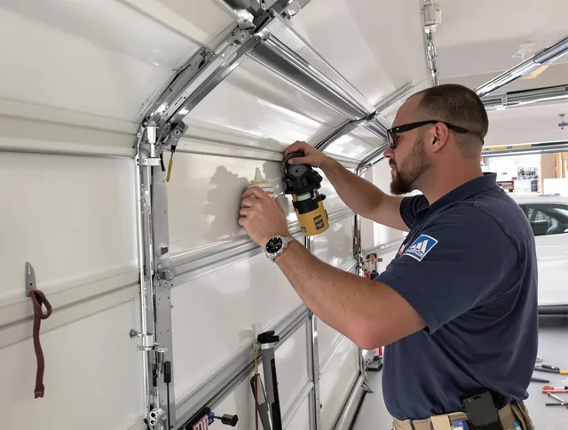 Eastlake Garage Door Repair technician quieting a noisy garage door in Eastlake
