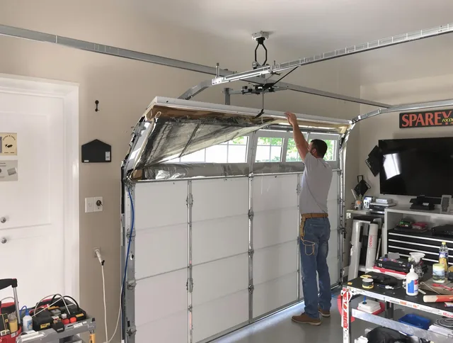 Garage door section replacement by Eastlake Garage Door Repair in Eastlake