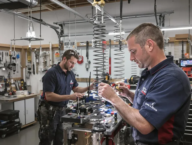 Garage door spring repair service by Eastlake Garage Door Repair in Eastlake